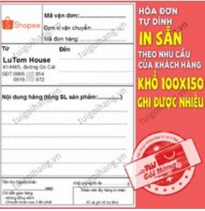 Hóa đơn in sẵn - Túi Gói Hàng TGH Việt Nam - Công Ty TNHH Thương Mại Và Sản Xuất TGH Việt Nam